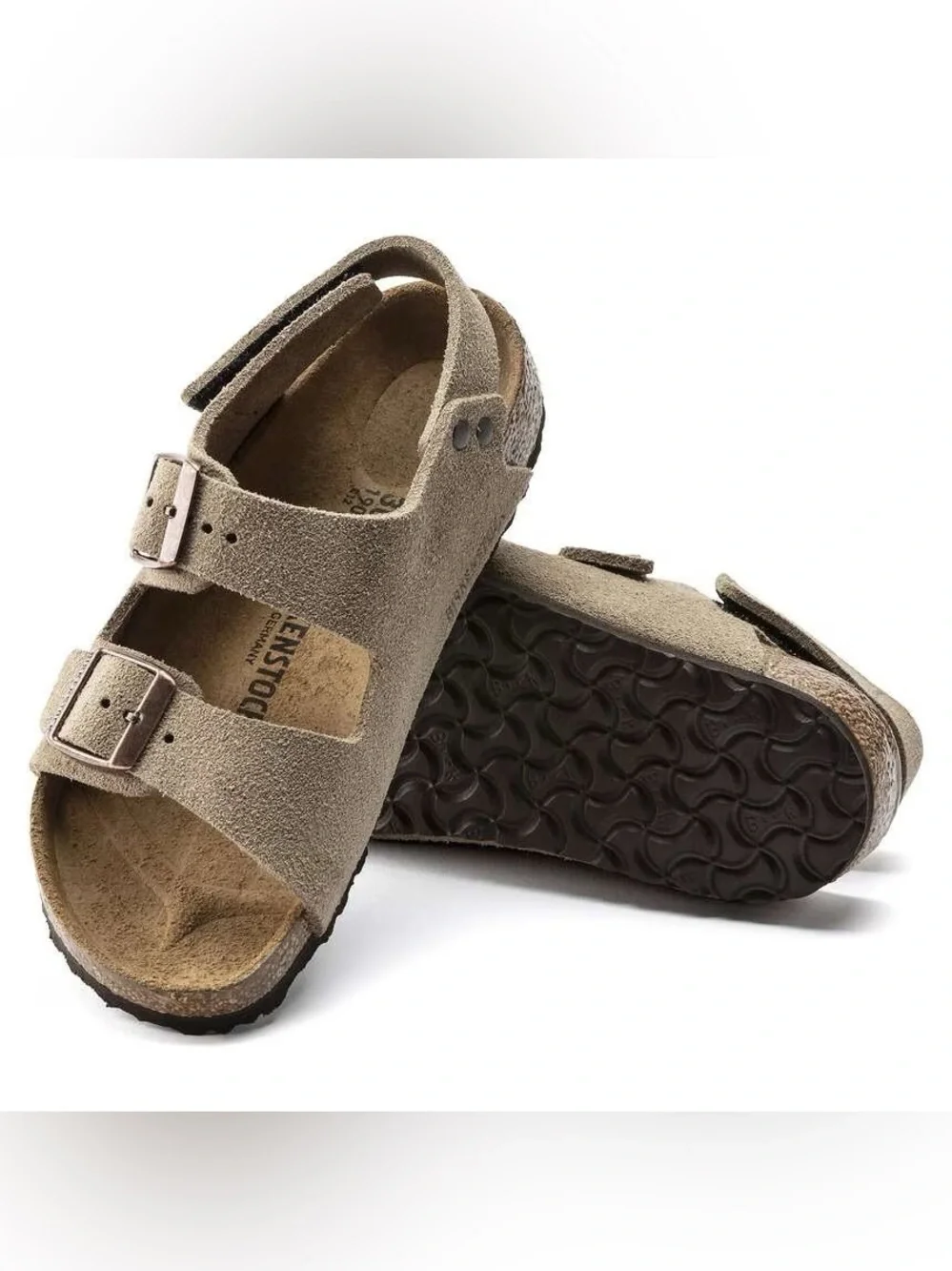 Birkenstock Little Girls Milano HL Suede Taupe Sandals | SZ. 2 US/33 EU (NWB)